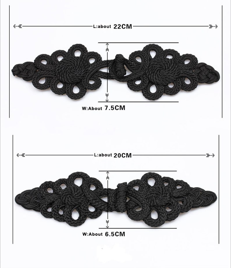 5 pairs frog fasteners button knots Black#23 Small