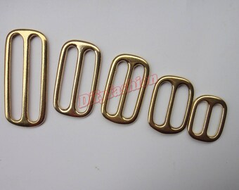 Pure cupper brass Slider Tri Glide Adjust buckle Hardware Bags garment Leathercraft inside diameter 13mm 16mm 20mm 25mm 32mm 38mm 50mm 2pcs