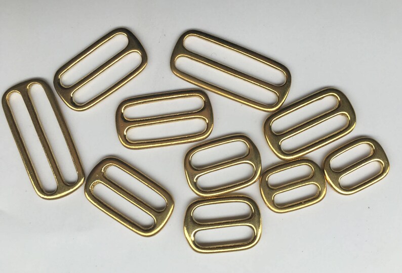 Pure cupper brass Slider Tri Glide Adjust buckle Hardware Bags garment Leathercraft inside diameter 13mm 16mm 20mm 25mm 32mm 38mm 50mm 2pcs