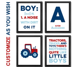 tractor baby boy room, tractor nursery wall art, boy quotes, personalized boy nursery prints, tractor boys room decor, little boy gifts