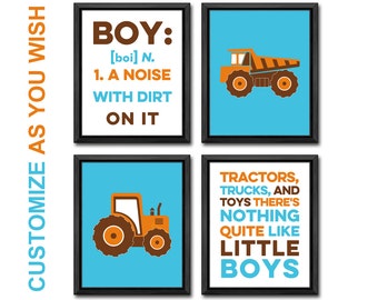 truck theme boy room decorations, truck kids room decor, little boys room decor tractor, truck nursery decor, truck baby boy nursery decor