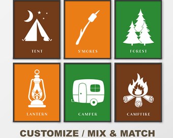 camping theme nursery, outdoor nursery wall decor PRINT/CANVAS/DIGITAL, explorer kids wall art, camping baby nursery art, adventure baby art