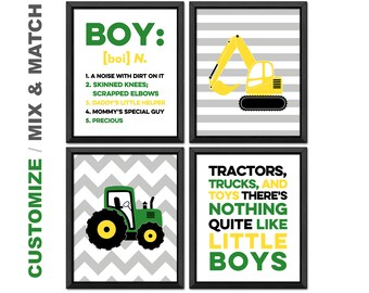 truck boys room decor, little boys room decor tractor truck, truck wall art for nursery, tractor nursery, truck playroom art, truck baby art