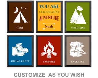 camping nursery decor, outdoor baby decor, mountain nursery personalized, camping baby, outdoor nursery, you are our greatest adventure