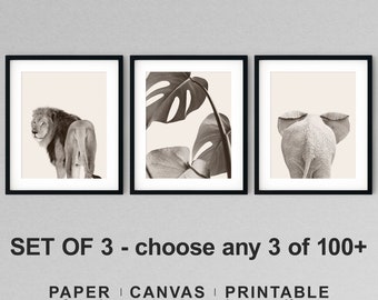 Safari Animal Butt Prints Set: Jungle Nursery Wall Decor