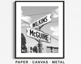 Custom Street Sign Photo Print, Couples Names, Wedding Gift