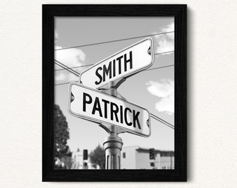 Custom Wedding Street Sign: Framed Newlywed Gift