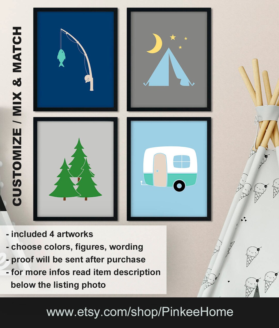 Camping Baby Wall Decor Outdoor Nursery Prints Adventure Etsy