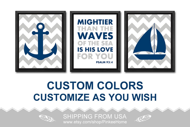 Nautical Bible Verse Nursery Nautical Boy Nursery Christian Etsy