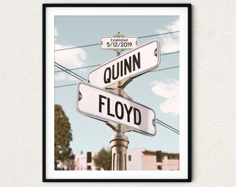 Personalized Street Sign Art: Couples Names & Wedding Date