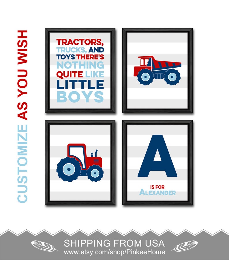 Tractor Nursery Truck Nursery Little Boys Room Decor Truck Etsy
