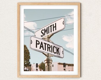 Personalized Street Sign Wedding Gift, Custom Couple Names Print