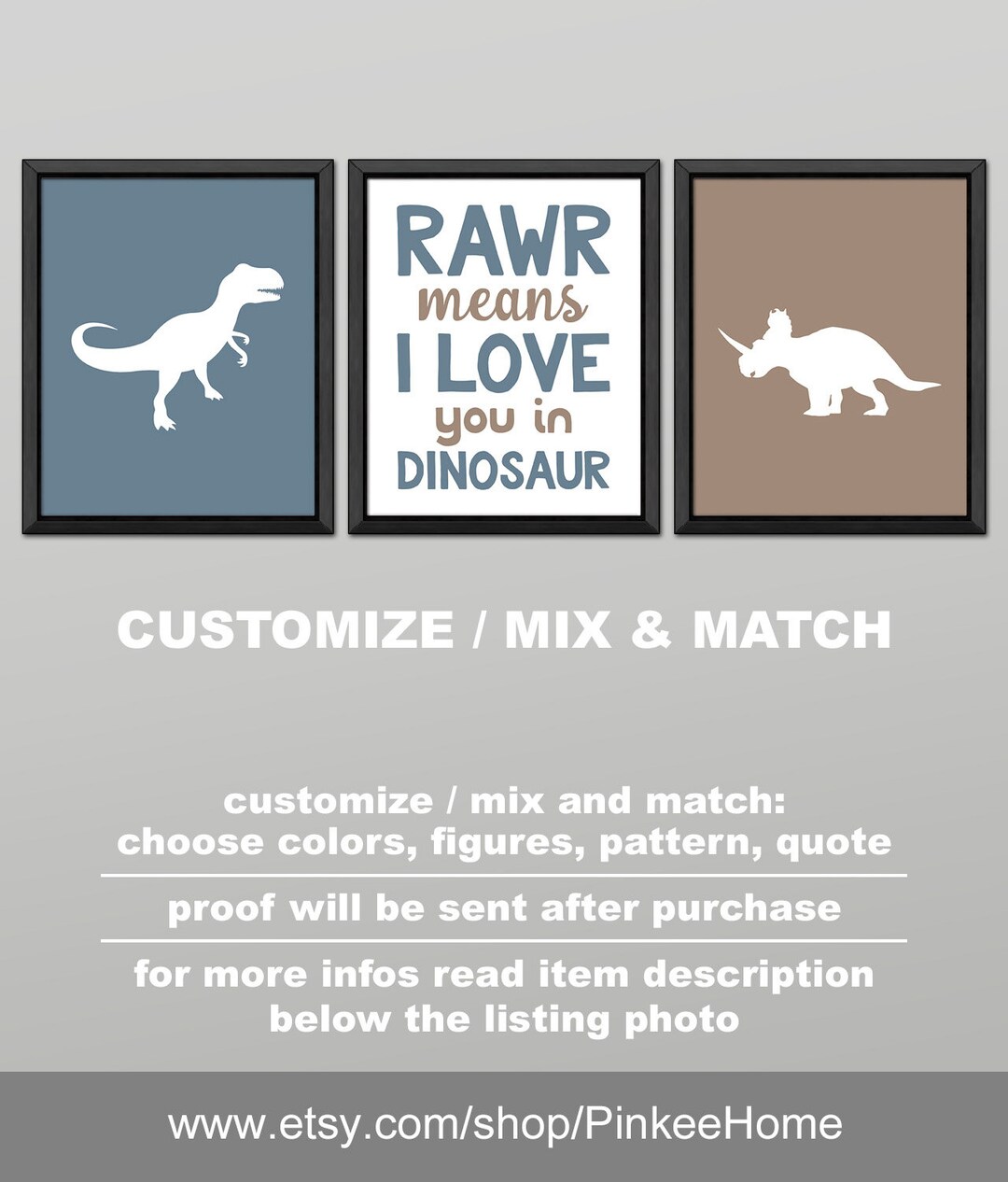 Dinosaur Wall Decor Dinosaur Baby Room Decor Rawr Means I - Etsy