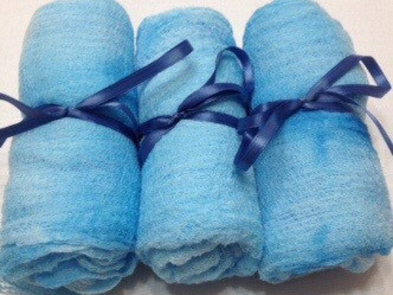 Blue skies Photo Prop fabric Gauze Cotton Cheese Cloth Felting Gauze Hand Dyed 2yds