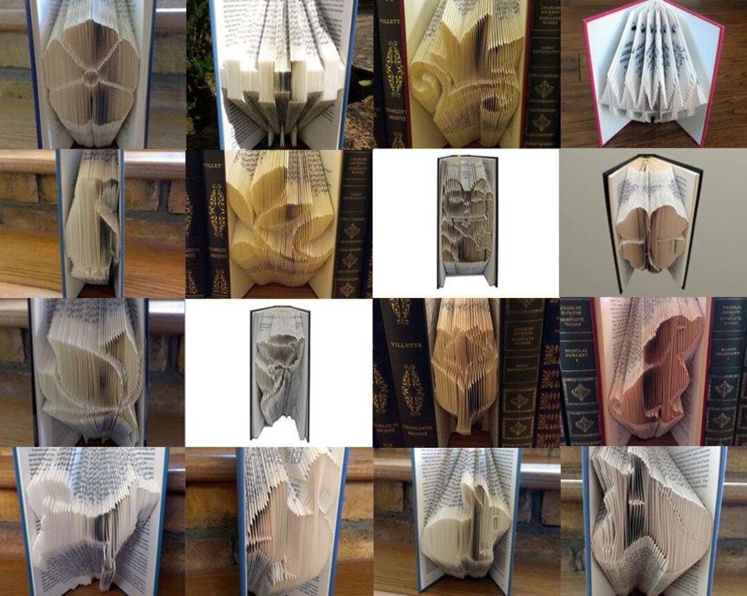Book Folding Pattern Collection 4: 16 Folded Book Art Designs - Etsy