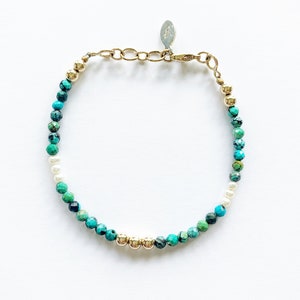 Selah turquoise bracelet turquoise gold filled gold filled rest beaded image 3