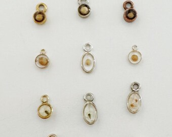 Charm - custom charm additions - mustard seed - pressed flowers