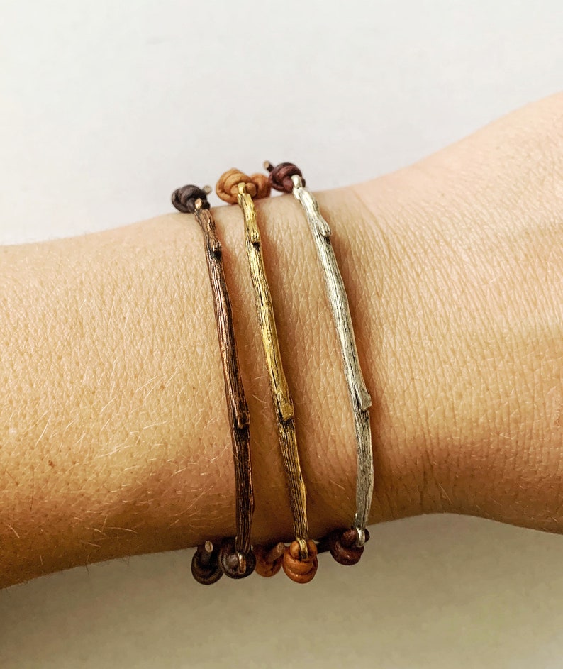 Rooted selah branch bar stacking bracelet
