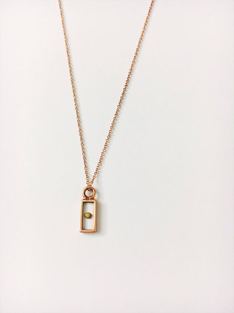 FAITH as a mustard seed necklace. Small, dainty rectangle faith piece gold, silver, rose gold zdjęcie 4