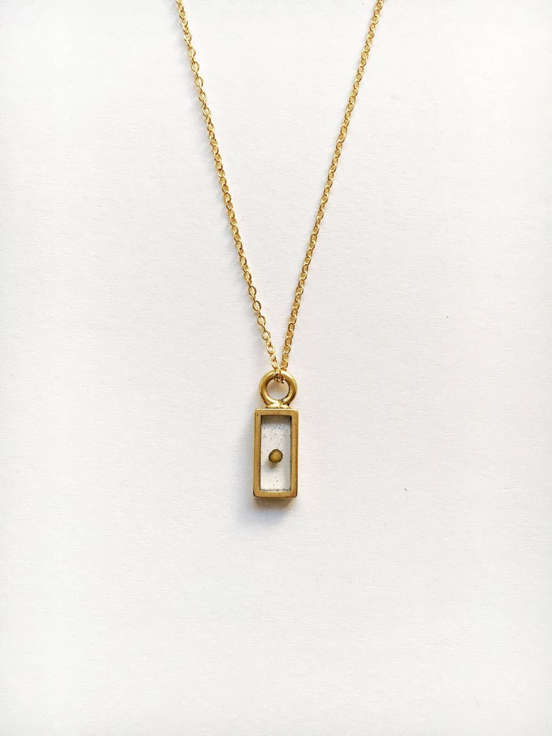 FAITH as a mustard seed necklace. Small, dainty rectangle faith piece gold, silver, rose gold zdjęcie 8