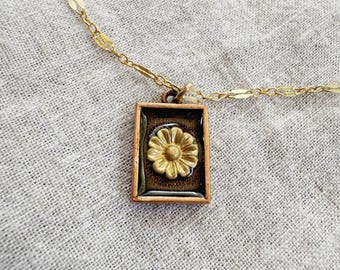 Bloom pendant necklace - gold filled or rose gold filled wings chain - minimal - flower - Christian - bloom where you’re planted