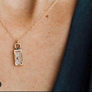 FAITH as a mustard seed necklace. Small, dainty rectangle faith piece gold, silver, rose gold zdjęcie 1