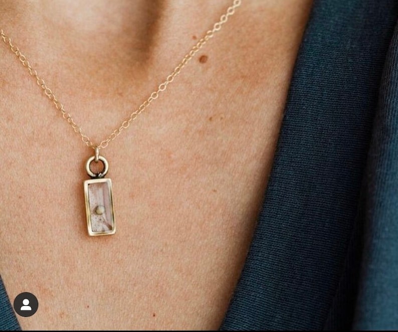 FAITH as a mustard seed necklace. Small, dainty rectangle faith piece gold, silver, rose gold zdjęcie 1