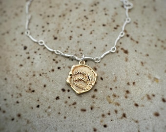 Gold Filled Wheat Pendant Bracelet: Sterling Silver Bar Chain, Minimalist