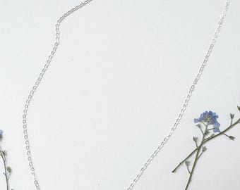 Mini silver forget me not necklace - remembrance