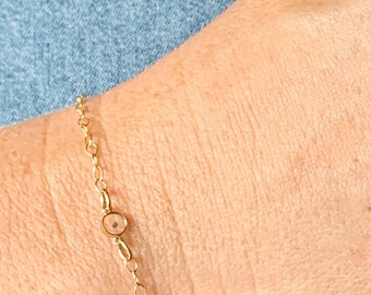 Poppy seed bracelet gold filled - tennis bracelet- dainty- memorial - gifts for her- inspire- minimal jewelry