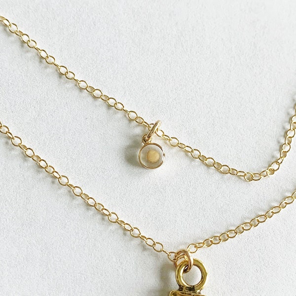 Minimal Gold filled dainty mustard seed necklace- delicate- dainty- faith necklace- encouragement and inspirational