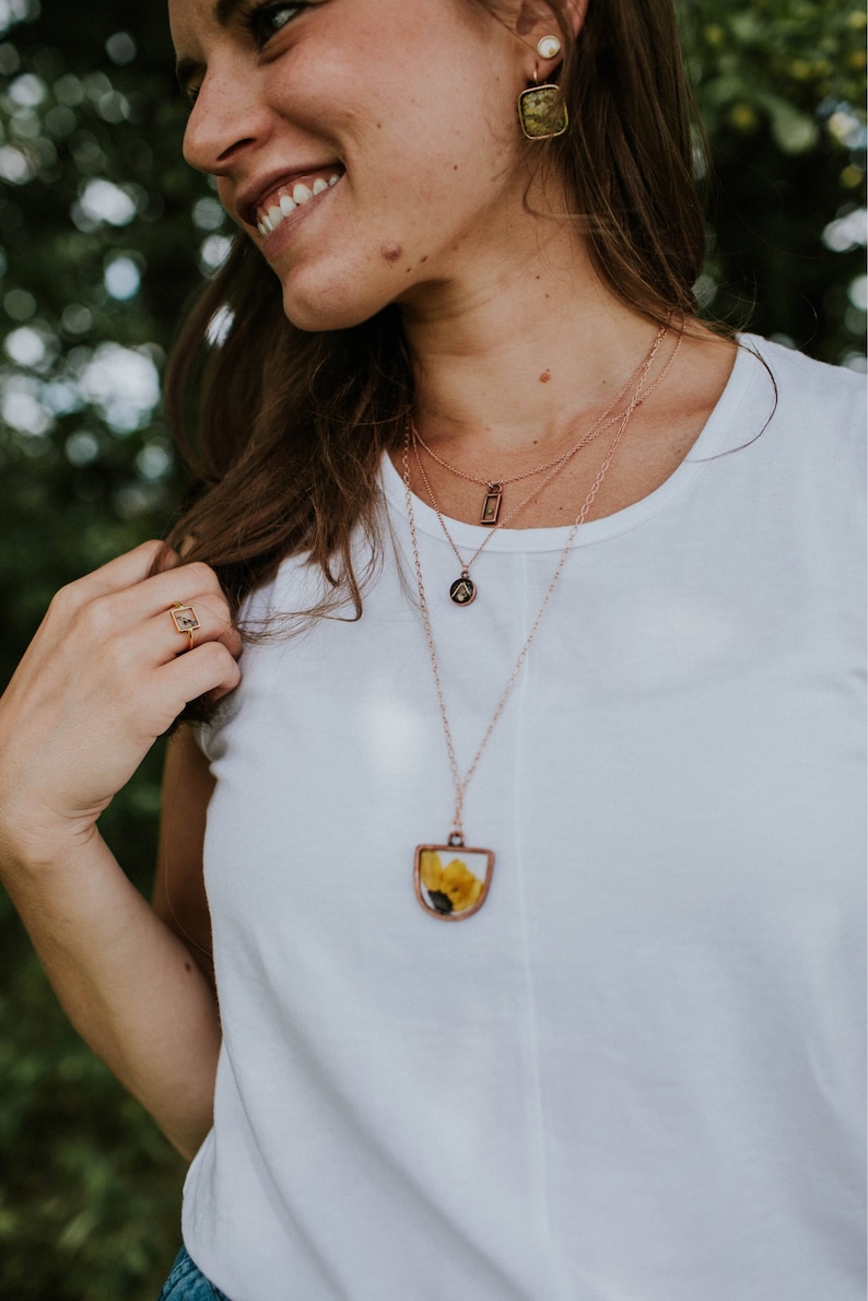 FAITH as a mustard seed necklace. Small, dainty rectangle faith piece gold, silver, rose gold zdjęcie 6