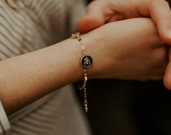 Mother strength bracelet- monogram mother bracelet- dainty wing bracelet- personalized- Mother’s Day jewelry