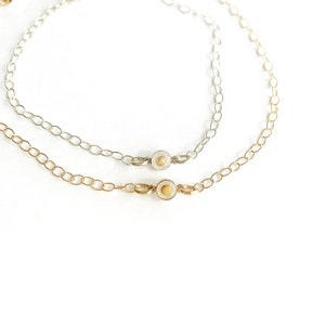 Bracelet délicat avec graines de moutarde en or rose ou en or - bracelet tennis - délicat - cadeaux pour elle - inspiration - bijoux minimalistes