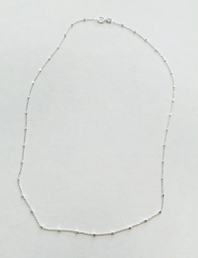 Sterling silver dotted strength chain 18 inches minimal dainty classic timeless necklace zdjęcie 2