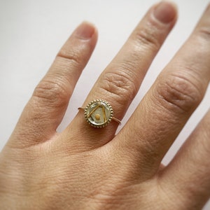 Silver mountain and mustard seed ring - sterling silver - delicate - dainty