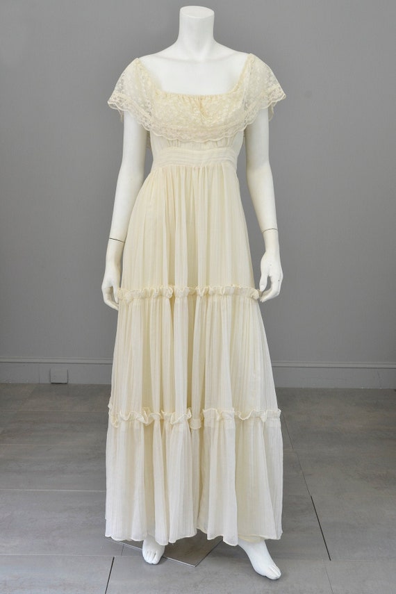 prairie crochet frill dress white