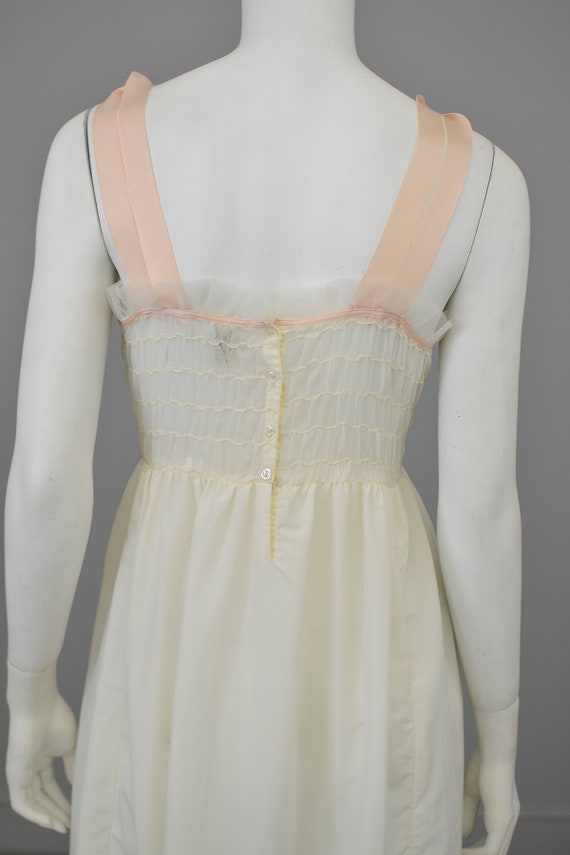 1960s Smocked Babydoll Negligee Slip Dress by Eyeful … - Gem