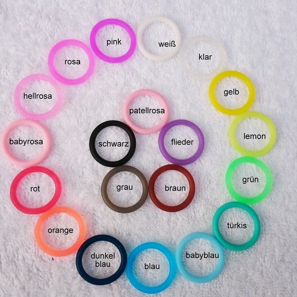 10 Mini silicone rings for pacifier chains