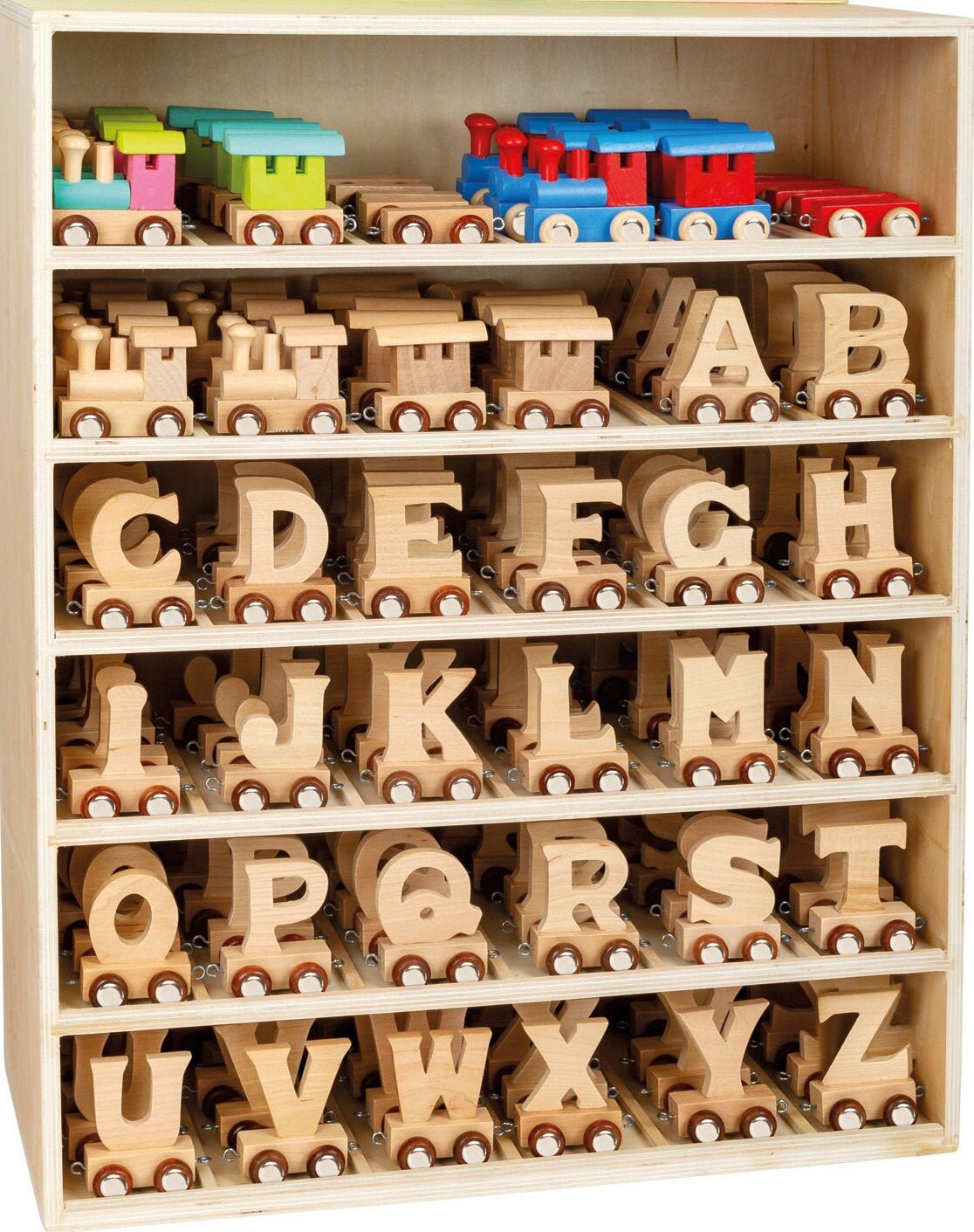 wooden train natural signature letter train new