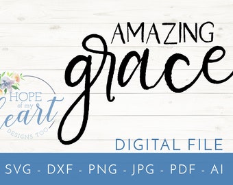 Grace SVG Cut File, Christian Inspirational Design (Digital Download