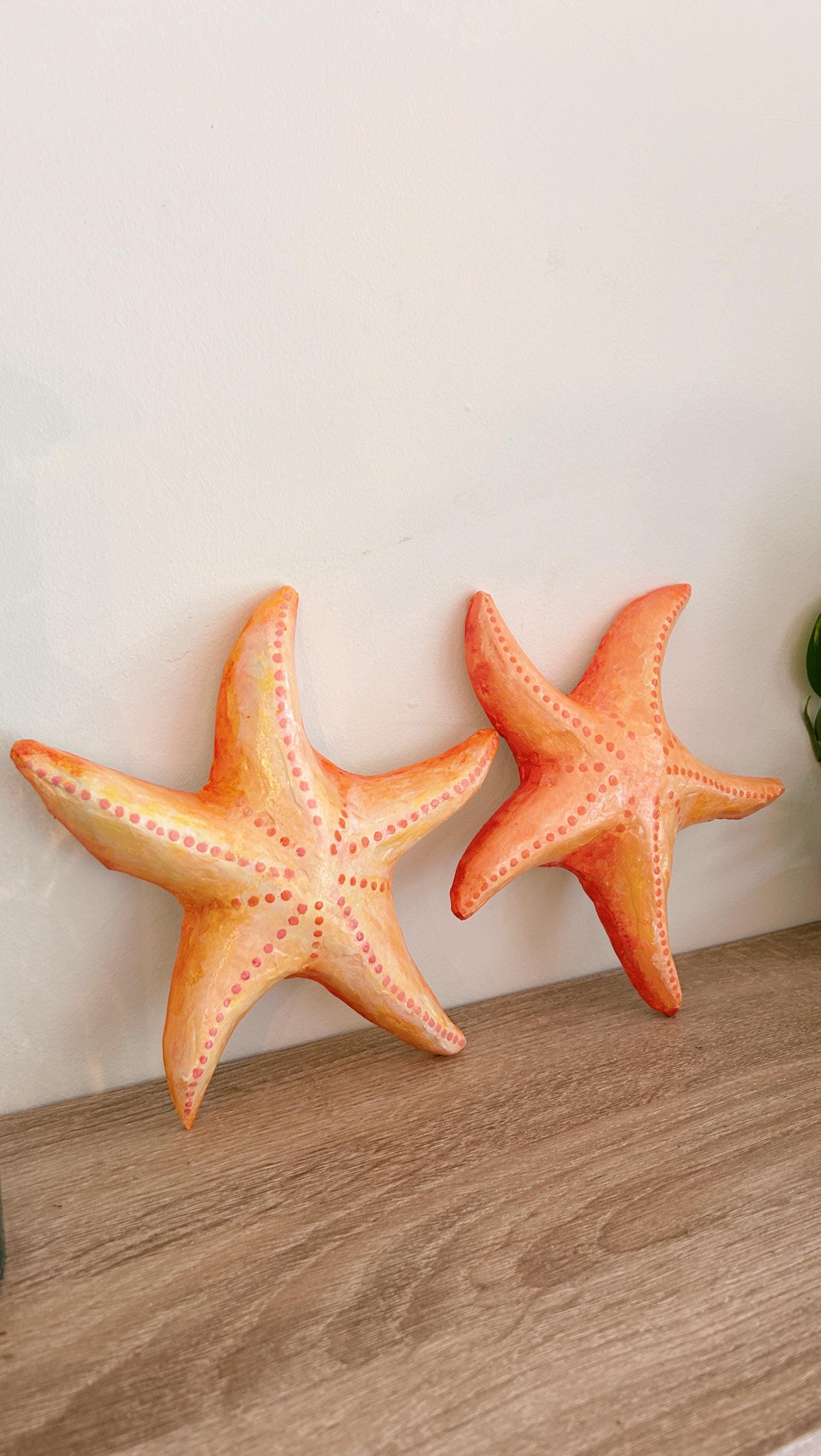 Coastal Starfish Decor Set | Handmade Beach House Art | Ocean-inspired ...