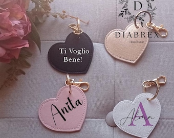 Personalized Heart Keychain - Place Card - Wedding Favor - Wedding - Bridesmaid - Birthday - Mother's Day