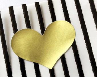 36 Etichette adesive a forma di Cuore. Colore Oro  35x25mm Chiudipacco - Scrapbooking - Sigillo - Regalo