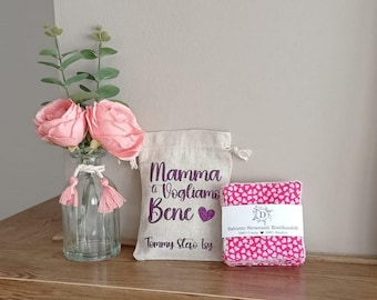 7 Washable Make-up Remover Wipes in 100% Cotton and Bamboo Fiber Sponge with Custom Bag - Reusable - Eco friendly