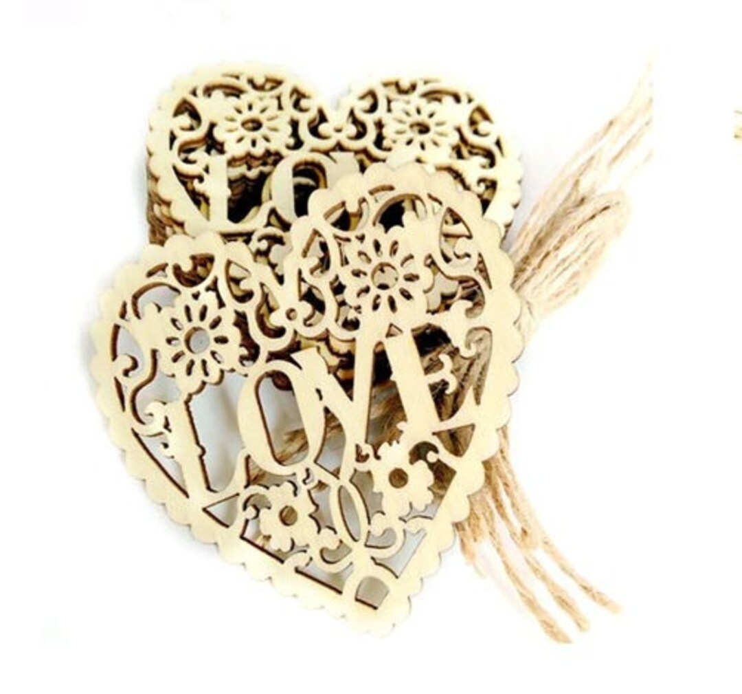 5/10 Pcs Large Decorations in Natural Wood in the Shape of a Etsy