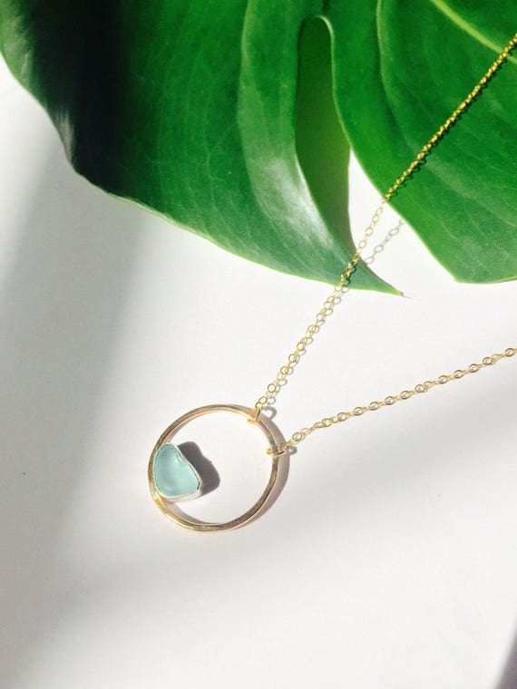14k Rose Gold Diamond Circle Y Necklace Karma Circle of Life 16-18 inch