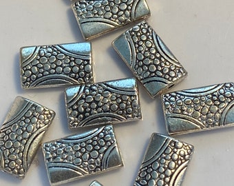 silver Color rectangular flat Spacer Beads M1055