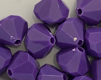 cuentas de bicona púrpura redondas 10 mm cuentas acrílicas