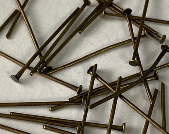100pcs bronze Flat Head Pin Jewelry Finding 2.4 cm
